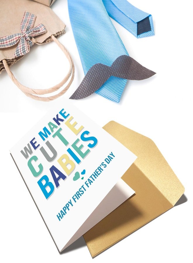 Chenive Happy First Father's Day Card for Husband, Funny 1st Father's Day Card from Wife, First Fathers Day Gift Ideas for New Dad, We Make Cute Babies - Image 2